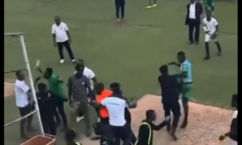 Angry player pelts stones at referee after controversial penalty decision (Video) 