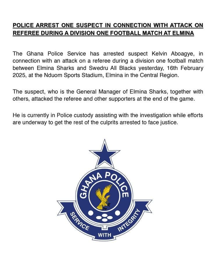 Elmina Referee Attack: Police arrest Elmina Sharks GM, hunt for more suspects