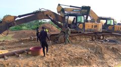 Police seize 4 excavators, arrest 9 at a galamsey site in Akani