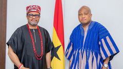 Minister for Foreign Affairs, Samuel Okudzeto Ablakwa and Chukwudi Jude Ihenetu, a self-acclaimed Igbo king in Ghana