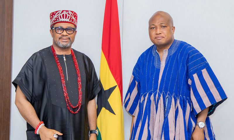 Minister for Foreign Affairs, Samuel Okudzeto Ablakwa and Chukwudi Jude Ihenetu, a self-acclaimed Igbo king in Ghana