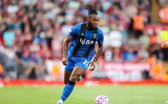 Antoine Semenyo of Bournemouth during the Premier League match between Liverpool and Bournemouth(Image: AFC Bournemouth via Getty Images)