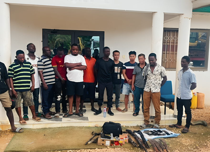 Galamsey: 26 illegal miners arrested, guns, other equipment seized near Samreboi