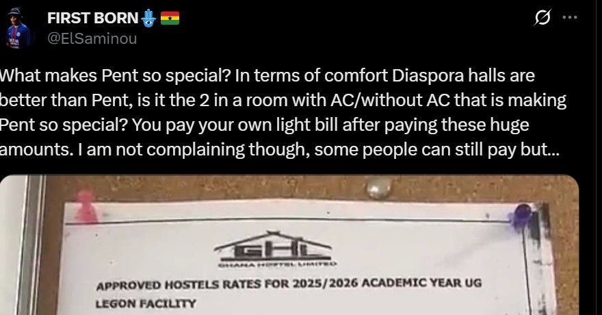 UG’s Pent hostel sparks outrage with astronomical GH₵40k room fee