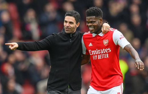 Thomas Partey and Mikel Arteta