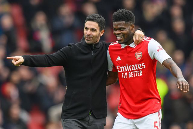 Thomas Partey and Mikel Arteta