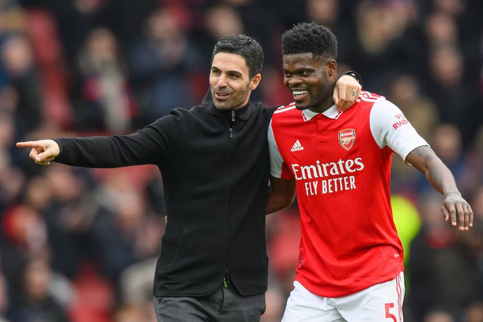 Thomas Partey and Mikel Arteta