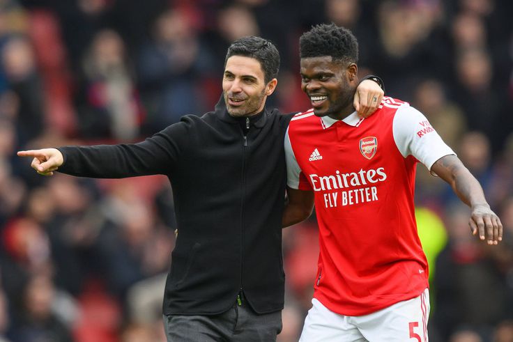 Thomas Partey and Mikel Arteta