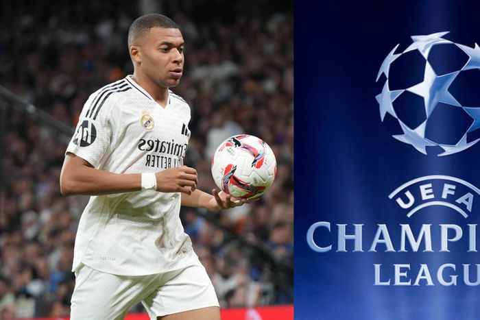 Mbappe and UCL Logo