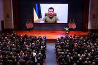 File photo: Ukrainian President Volodymyr Zelenskyy speaks to the US Congress via video on March 16, 2022 to plead for support as his country is besieged by Russian forces.