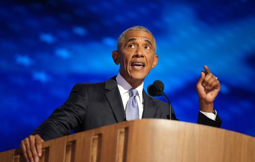 In his speech, former President Barack Obama threw his support behind Harris.