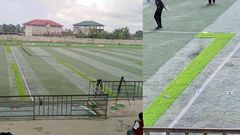 Room carpet used to patch Ghana Premier League team’s Astroturf pitch