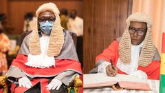 Justices Avril Lovelace Johnson and Issifu Omoro Tanko Amadu