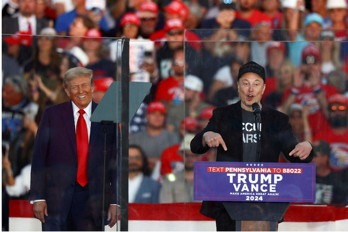 Tesla CEO and X owner Elon Musk often appeared on stage with Donald Trump during the presidential campaign. REUTERS/Carlos Barria