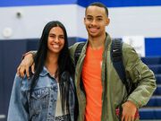Amari Bailey and his mother Johanna Leia