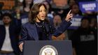 Democratic presidential nominee U.S. Vice President Kamala Harris speaks during a campaign rally at Michigan State University, REUTERS/Carlos Osorio