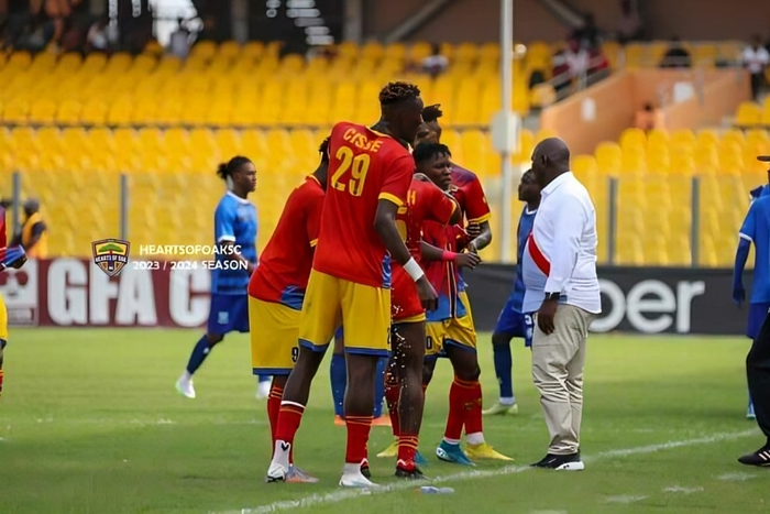 Hearts of Oak coach Ouattara and his players