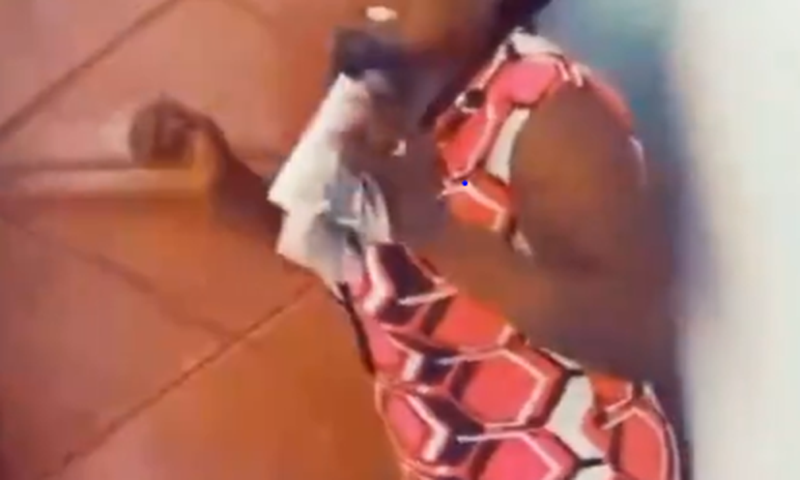 2 men brutally lash elderly woman over alleged mobile money fraud (Video)