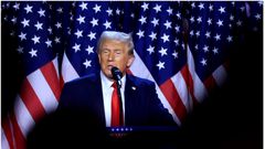 File photo: Republican presidential candidate Donald J. Trump addresses supporters at the Election Night watch party in West Palm Beach, Florida, USA, 06 November 2024. EPA/CRISTOBAL HERRERA-ULASHKEVICH