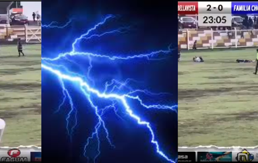 Footballer instantly killed after lightning struck him on the pitch (VIDEO)