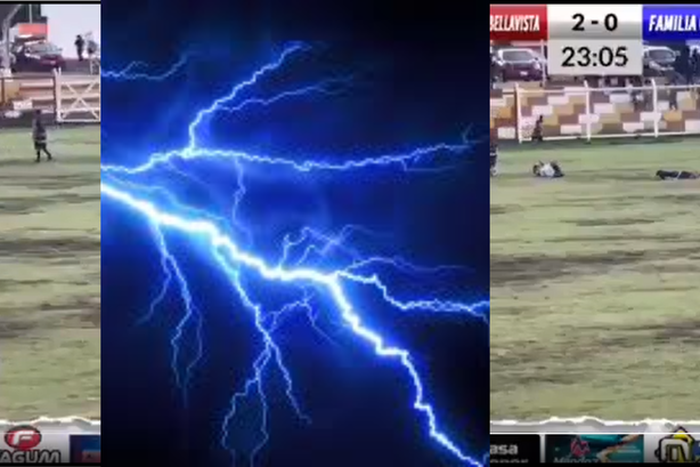 Footballer instantly killed after lightning struck him on the pitch (VIDEO)