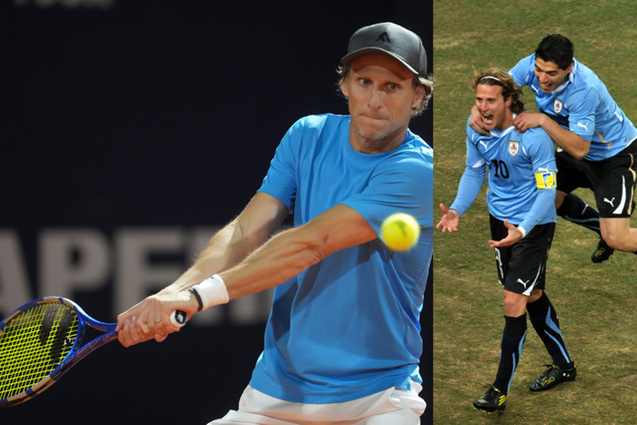 Diego Forlan, scorer of fantastic freekick against Ghana at 2010 World Cup now a Tennis player