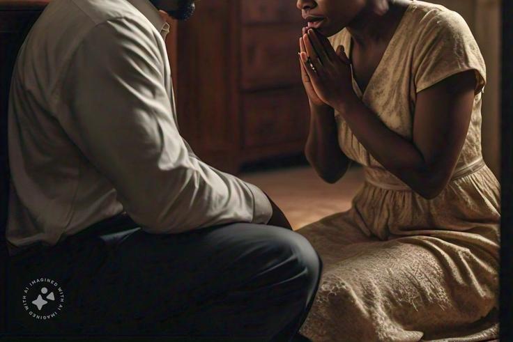Wife begging husband for forgiveness