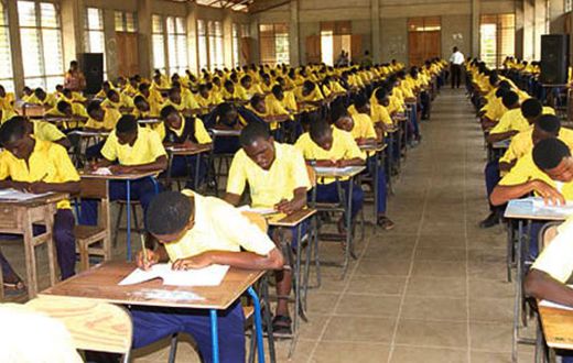 Students writing exams