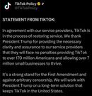 TikTok to restore services in the U.S. following collaboration with Trump