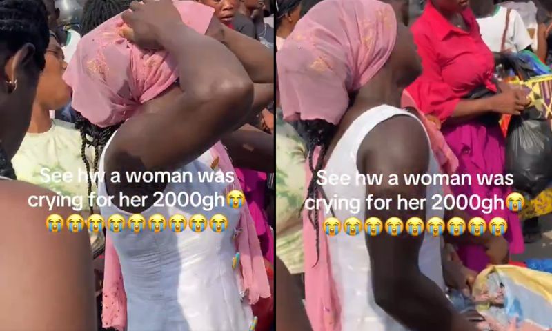Elderly woman cries bitterly as thieves snatch her ₵2,000 at Kantamanto