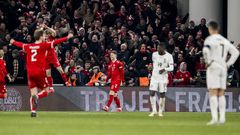 Hojlund fires Denmark to victory over Ronaldo's Portugal in Nations League