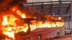 9 dead including police officer in Libyan derby chaos with team bus set on fire