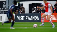 Soccer Football - Women's Super League - Arsenal v Aston Villa - Meadow Park, Borehamwood, Britain - May 1, 2022 Visit Rwanda advertisement Action Images via Reuters/Andrew Boyers/File Photo Purchase Licensing Rights
