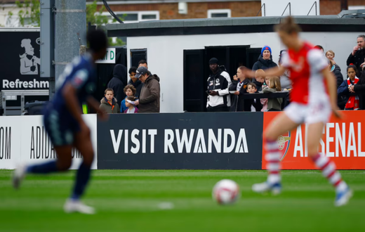 Soccer Football - Women's Super League - Arsenal v Aston Villa - Meadow Park, Borehamwood, Britain - May 1, 2022 Visit Rwanda advertisement Action Images via Reuters/Andrew Boyers/File Photo Purchase Licensing Rights