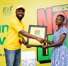 Matthew Ansah presented an award to the most stylish student at Kibi School for the Deaf.