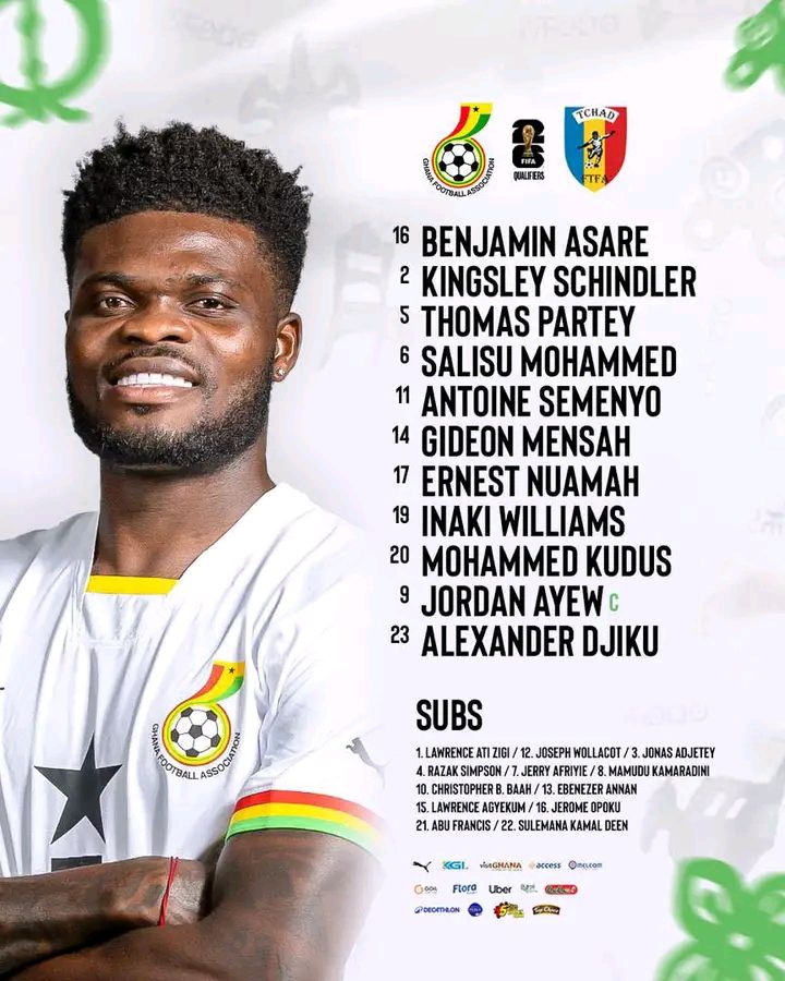 WCQ: Ati-Zigi out, Asare starts as Otto Addo names Black Stars XI for Chad game