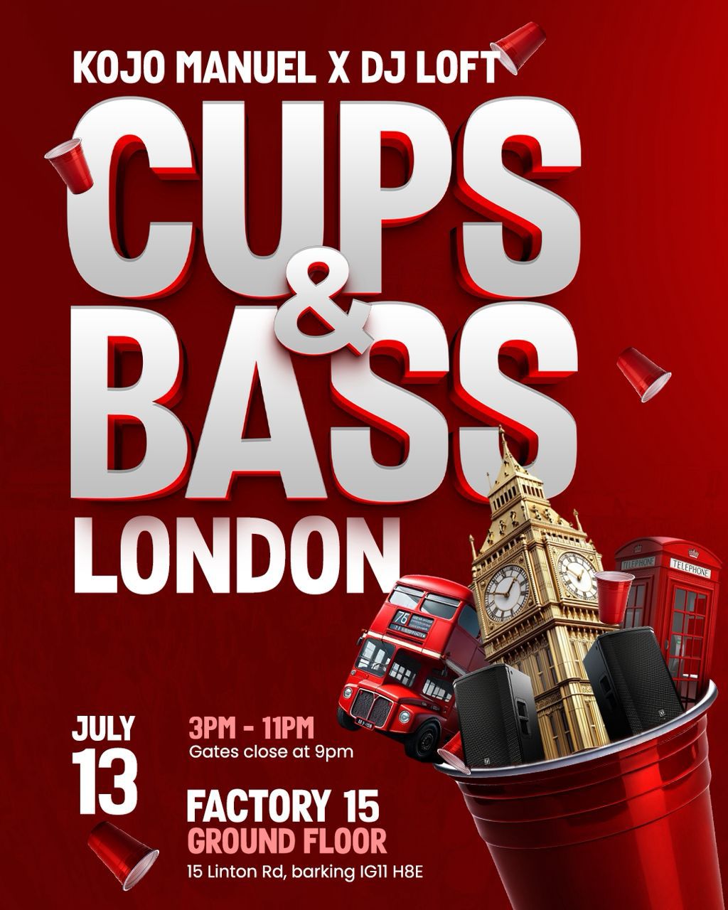 Kojo Manuel hosts maiden “Cup & Bass” show in London alongside DJ loft