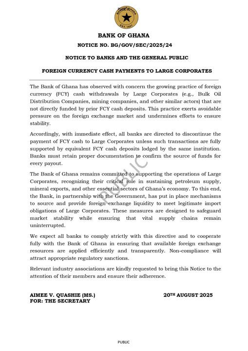 Bank of Ghana statement
