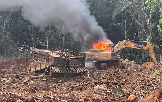 Excavators burnt by anti-galamsey taskforce