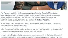 Pres. Mahama reportedly set to suspend CJ Torkonoo amid removal petitions