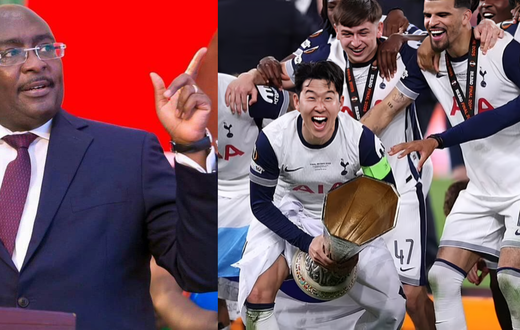 Bawumia celebrates Spurs’ Europa League win over Man United, fans await Nana Addo