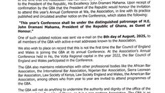 GBA denies ‘false’ reports of snubbing President Mahama for 2025 Bar Conference