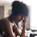 A woman feeling burntout