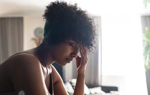 A woman feeling burntout