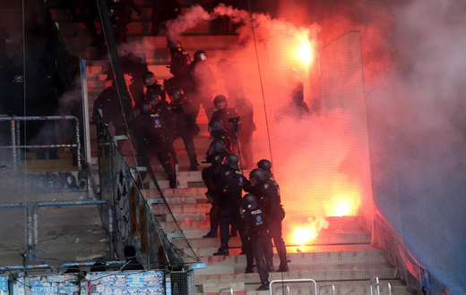 fans-dresden-rostock-throw-lit-/ Getty Image