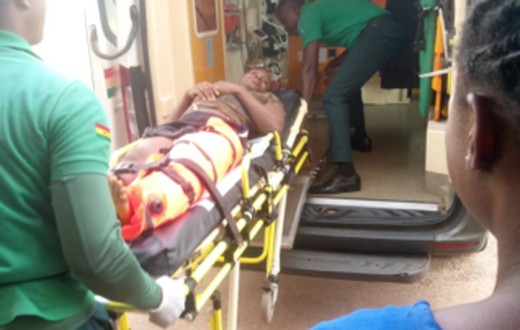 Forestry Rapid Response Team member battles for his life. 
Photo Credit: JoyNews