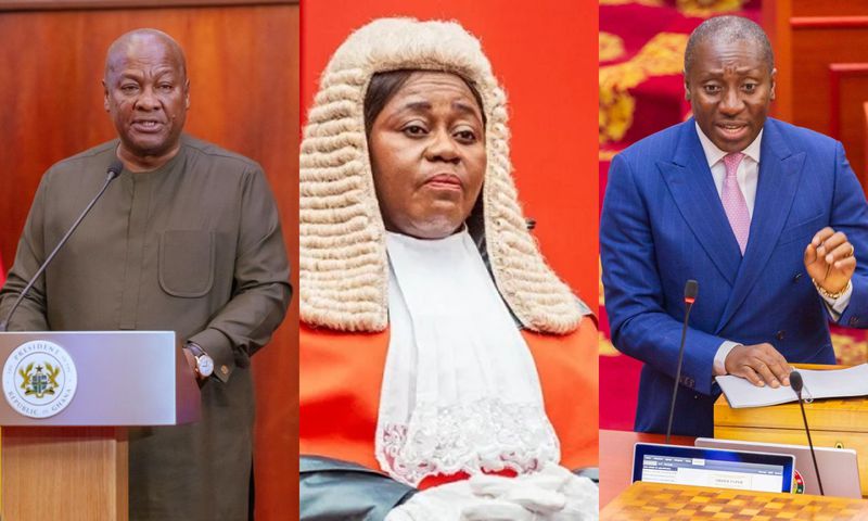 President John Mahama, CJ Gertrude Torkonoo and Alexander Afenyo-Markin