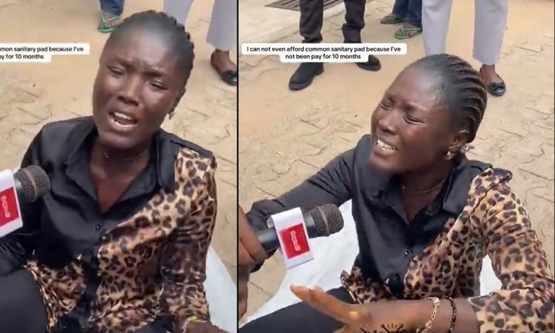 Trained teacher breaks down in tears, laments hardship over 10-month salary arrears (video)