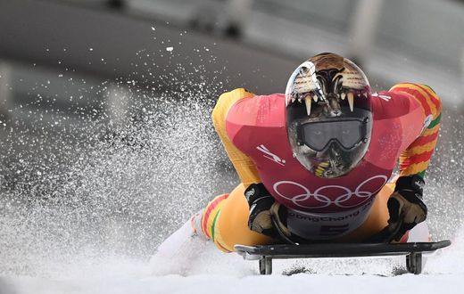 Akwasi Frimpong may be out of medal contention, but he sure had the best helmet