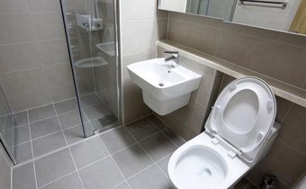 The bathrooms are simple and modern-looking, but hey, at least they're not leaking!